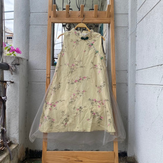 2hand đầm suông hoa eo 90cm dài 96cm mã 227