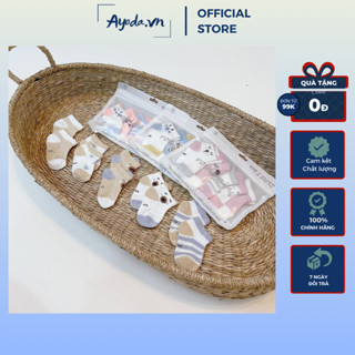 Set 5 đôi tất hè thu cổ thấp dạng lưới Kid's Sock's chất liệu cotton mềm mại thoáng khí cho bé từ 0-3 tuổi
