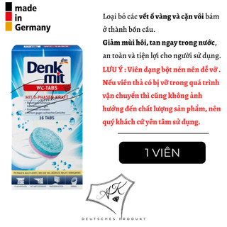 [ Hàng Đức ] Viên thả vệ sinh bồn cầu diệt khuẩn nội địa Đức - Denkmit - 1 Viên
