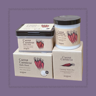 Toner dạng miếng Skinfood Carrot Carotene Calming Water Pad, Mặt nạ Skinfood Carrot Carotene Daily Mask