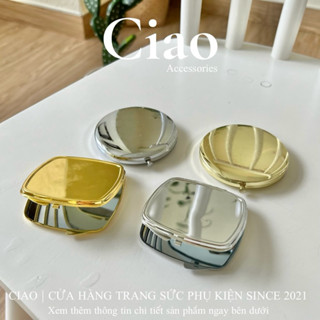 [HOẢ TỐC 1H] Gương cầm tay bản vuông/ tròn 2 mặt đơn giản tinh tế Ciao accessories