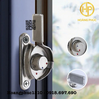 Khoá sò vặn Inox - Khoá móc inox cửa sổ lùa kèm móc