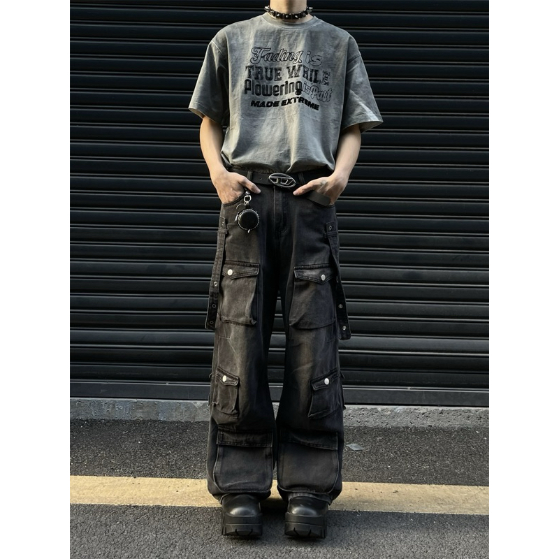 QUẦN JEANS BAGGY ỐNG RỘNG TÚI HỘP [VẢI CAO CẤP] STRAP BOX (8 Túi hộp phối đai ) HÀNG JEANS LOẠI 1 HALO KAKI | BigBuy360 - bigbuy360.vn