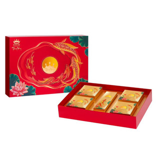 KINH ĐÔ BÁNH TRUNG THU TRĂNG VÀNG HOÀNG KIM VINH HIỂN ĐỎ (4 BÁNH + TRÀ) + HỘP BIẾU CAO CẤP