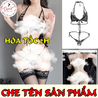 Bộ đồ lót ren 2 mảnh phối hoa siêu gợi cảm bộ nội y nữ lọt khe 2 mảnh sexy CP032