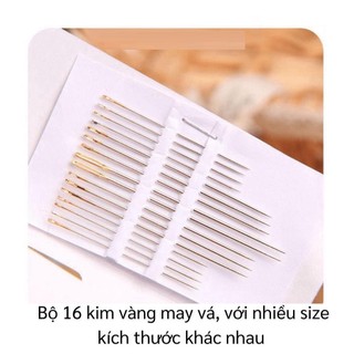 Vỉ 16 kim khâu may vá đuôi vàng