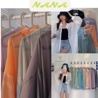 Áo sơ mi cổ bẻ voan mỏng dáng dài from rộng bigsz phù hợp với mọi dáng người kiểu trơn dễ phối nhiều màu NANASHOP