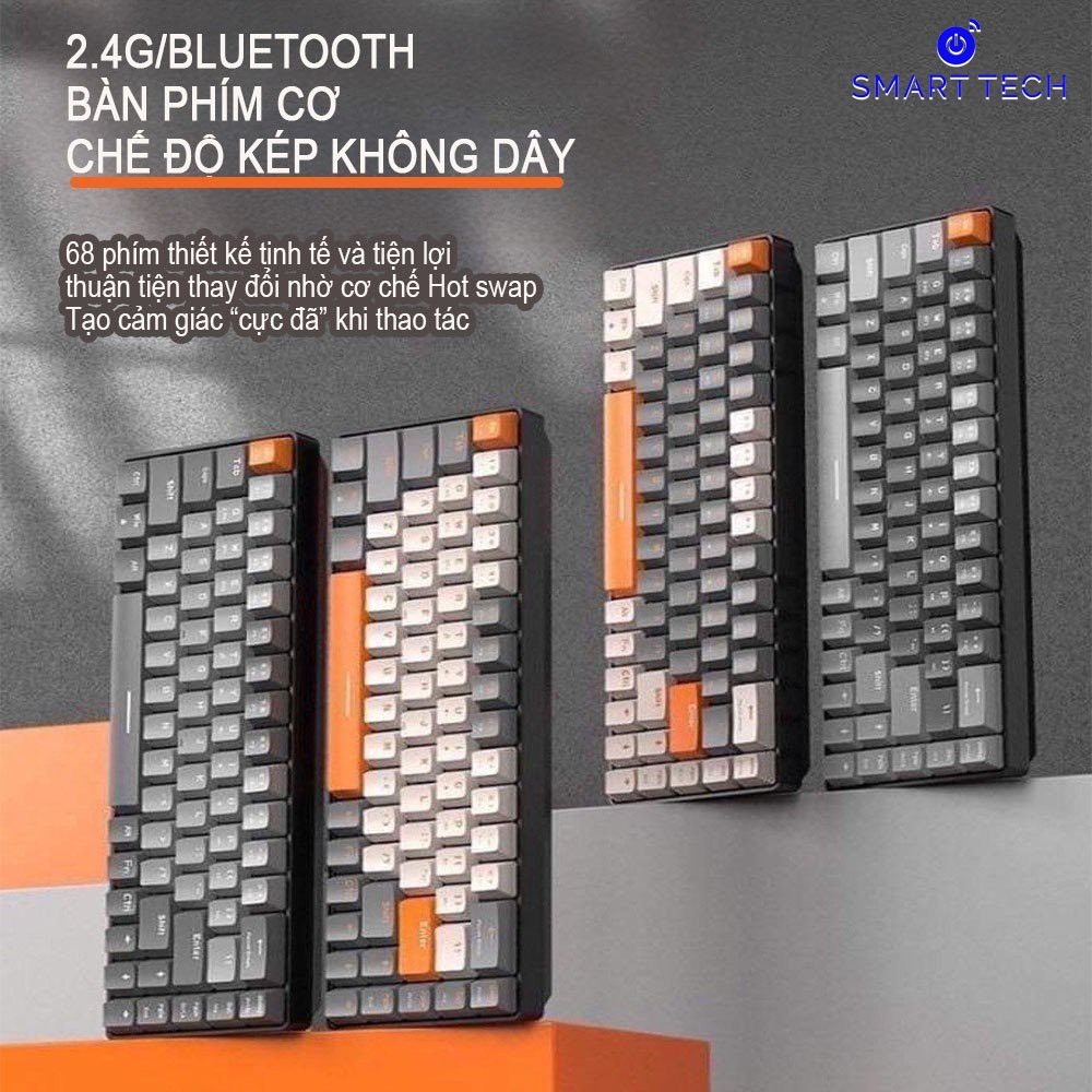 Bàn Phím Cơ ZIYOU K68 - Bàn Phím Kết Nối Không Dây 2 Chế Độ - Hotswap - 68 Phím Red Switch | BigBuy360 - bigbuy360.vn