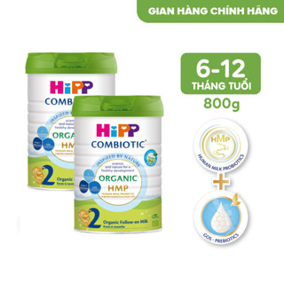 Combo 2 lon Sữa bột công thức HiPP 2 Organic Combiotic 800g bổ sung DHA trực tiếp (2 lon x 800g)