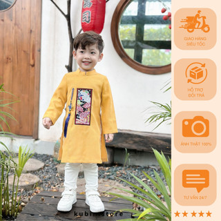 Áo dài cách tân bé trai áo dài tết  phượng vũ cho trẻ em full size 8-40 kg KUBIN STORE