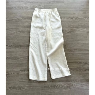 Quần linen tưng lưng thun màu trắng Z. R