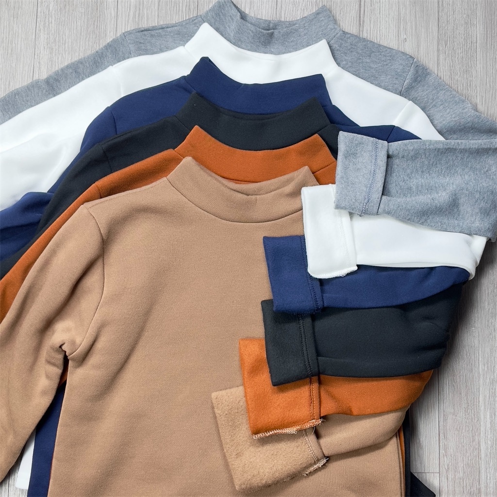 Áo Giữ Nhiệt Lót Nỉ Cho Bạn Nam Cổ 3 Phân Chất Siêu Dầy, Ấm, Co Giãn Thoải Mái