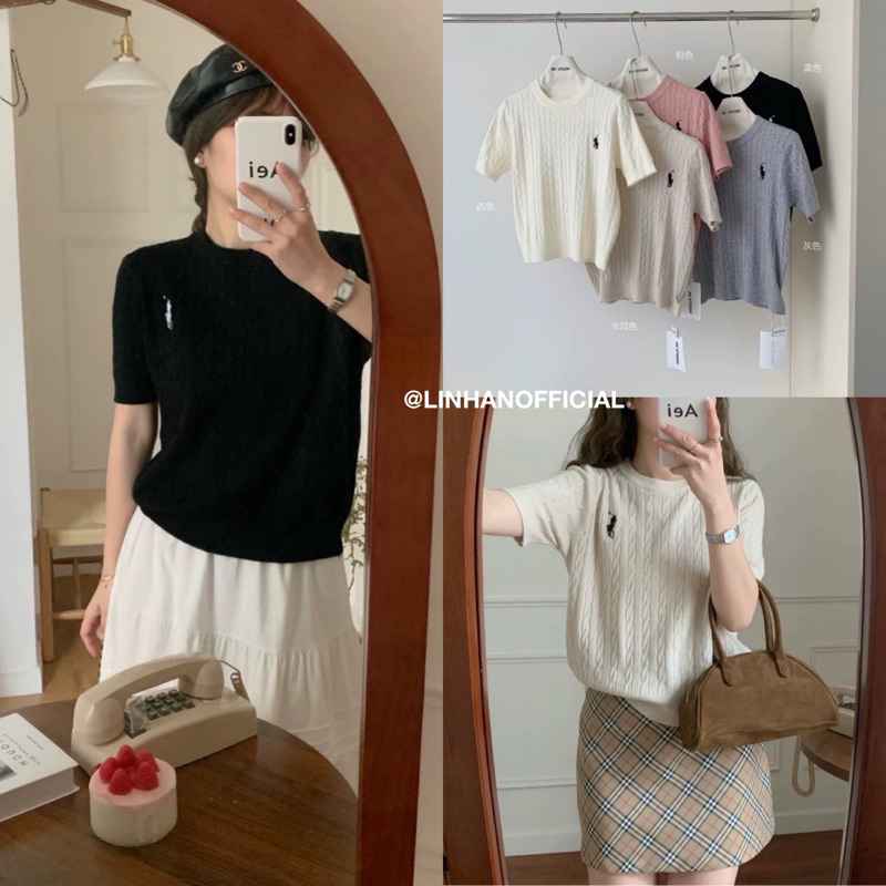 /𝙇𝙞𝙣𝙝𝙖𝙣𝙤𝙛𝙛𝙞𝙘𝙞𝙖𝙡/ ÁO LEN MONTOGHI THÊU POLO 🇰🇷