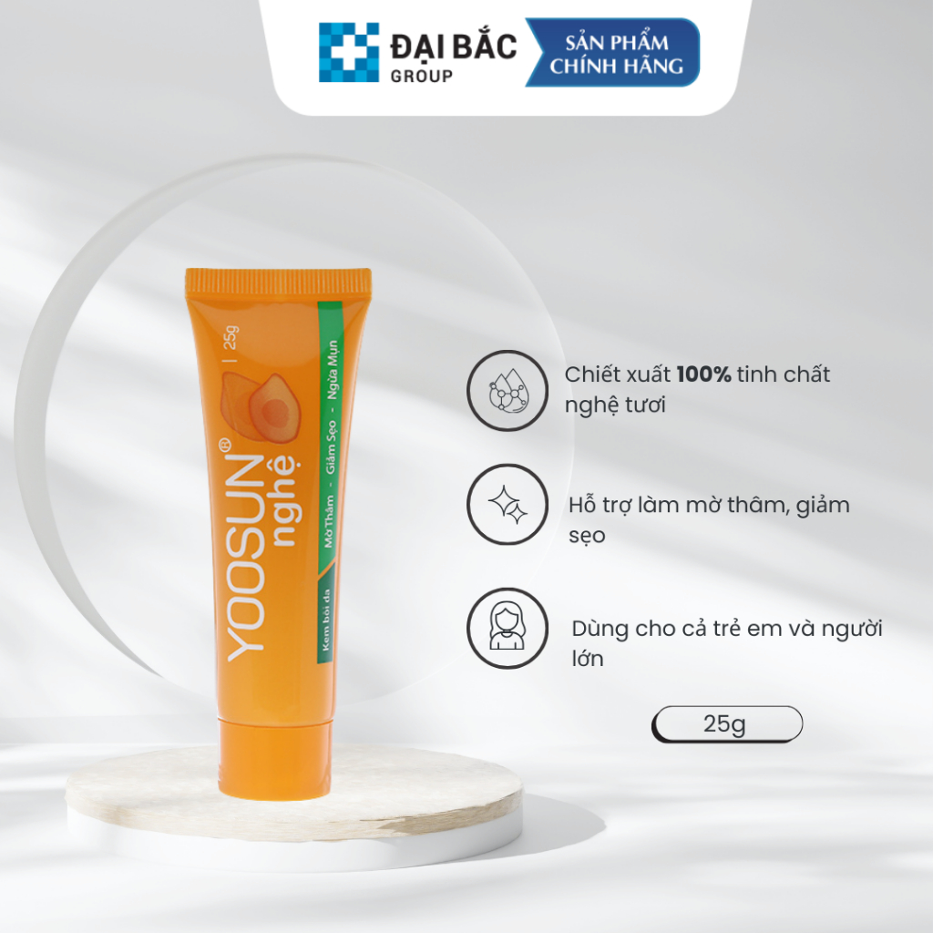 Bộ 3 sản phẩm kem ngừa mụn, mát da, lành sẹo YOOSUN Acnes 15gr/ Tuýp, Rau má 25gr/ Tuýp, Nghệ 25gr/tuýp