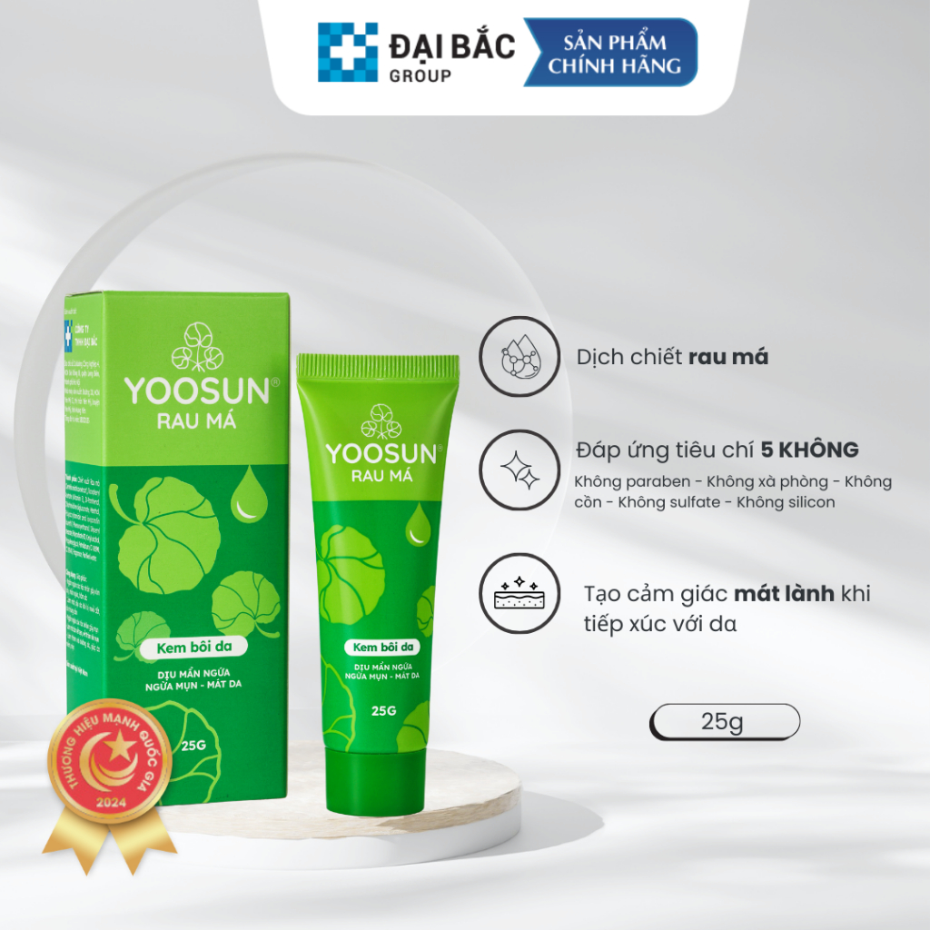 Bộ 3 sản phẩm kem ngừa mụn, mát da, lành sẹo YOOSUN Acnes 15gr/ Tuýp, Rau má 25gr/ Tuýp, Nghệ 25gr/tuýp
