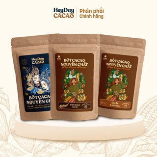 Combo 3 Túi 100% Bột Cacao Nguyên Chất Việt Nam - Túi Origin 50g, Túi Balanced 50g, Túi Natural 50g - Heyday Cacao