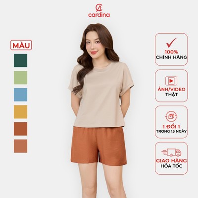 Quần short CARDINA chất liệu đũi bamboo thoáng mát nhẹ nhàng thân thiện làn da thoải mái vận động 4QSA11