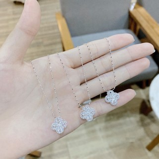 Dây chuyền 4 lá phay bạc ta xuyên ngang sáng bóng