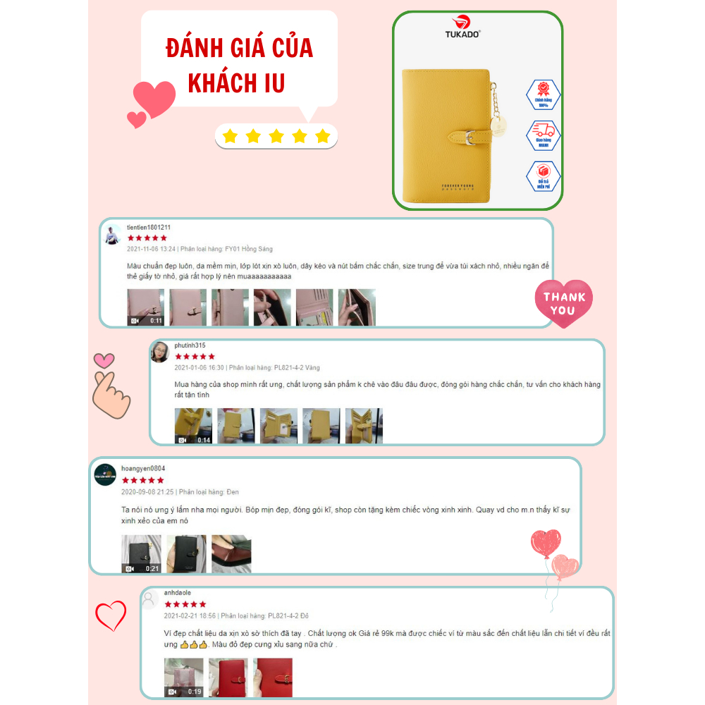 Ví Nữ Dài Cầm Tay FOREVER YOUNG Da Mềm Nhiều Ngăn Tiện Dụng Chất Cực Đẹp PL01 - Tukado | BigBuy360 - bigbuy360.vn