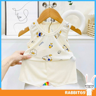 , Bộ quần áo ba lỗ, hoạ tiết CHÚ VỊT DONAL GẤU DÂU cho bé từ 4-15kg, UCHI69