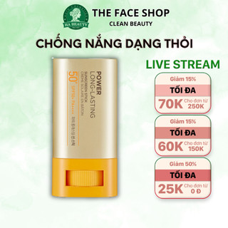 Sáp chống nắng dưỡng da The Face Shop dạng lăn Power Long Lasting Sunscreen Stick SPF50+ PA+++ 18g