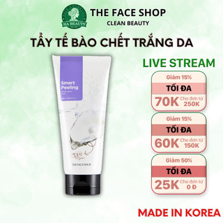 Tẩy tế bào chết da mặt The Face Shop Hà Beauty ngọc trai Hàn Quốc Smart Peeling White Jewel 120ml dưỡng trắng da