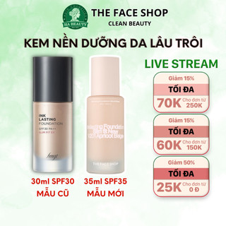 Kem nền che khuyết điểm trang điểm đa năng dưỡng ẩm lâu trôi The Face Shop Ink Lasting Foundation Slim Fit Ex SPF30 PA++