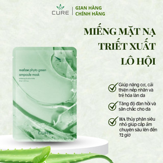 Miếng Mặt Nạ Lô Hội Chống Lão Hóa Làm Sáng Da CURE REAL:OE  PHYTO GREEN AMPOULE MASK