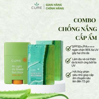 Bộ Đôi Chữa Lành CURE Cho Da Khô, Nhạy Cảm Chiết Xuất Lô Hội, Kem Chống Nắng Dạng Sáp Và Mặt Nạ Thạch Lô Hội Dưỡng Ẩm