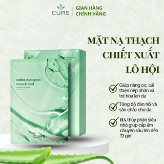 Mặt Nạ Thạch Lô Hội Chống Lão Hóa Làm Sáng Da CURE REAL:OE PHYTOGREEN AMPOULE MASK (hộp 10 miếng)