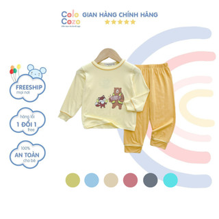 Đồ Ngủ Bộ Dài Tay Bộ Thu Đông Em Bé Trai Bé Gái Hàng Cao Cấp Chất Thun Lạnh An Toàn Da Bé 8-18kg ColoCozo DÀI VIỀN
