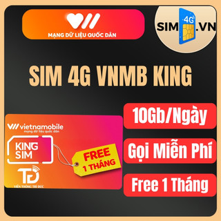 Sim 4G Vietnamobile Phát Lộc 5Gb/Ngày,King Data 10Gb/Ngày, Miễn Phí Tháng Đầu. D365 Data 150Gb/Tháng Free 12Thang