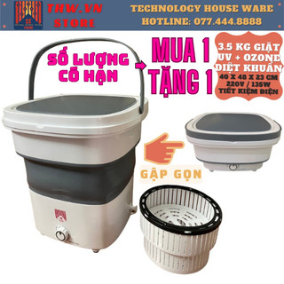 | THW.VN | Máy giặt Mini Gấp gọn Big Size chính hãng THW Yangzi công suất 3.5kg.Tia UV diệt khuần.Tạo ozone làm sạch