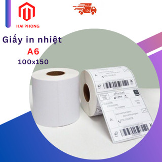 Giấy in nhiệt tự dính khổ A6 100*150 CUỘN 350 tem