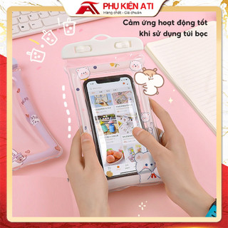 Túi Đựng Điện Thoại CHỐNG NƯỚC Viền Phao Hoạt Hình Túi Chống Nước Điện Thoại Kèm Dây Đeo Du Lịch Dã Ngoại