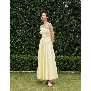 Alice Midi Dress- Váy midi quây không tay smocking cách điệu vải cotton I ESTTE