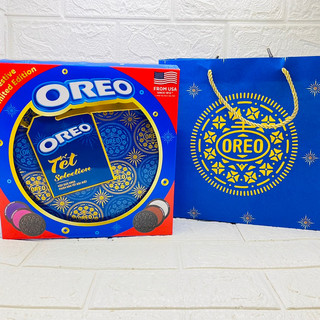 Bánh quy oreo thập cẩm hộp thiếc 303,6g kèm túi hãng