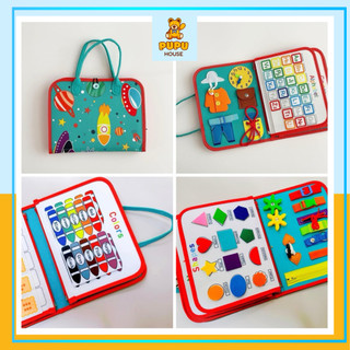 Bảng bận rộn đồ chơi bận rộn sách bận rộn cặp bận rộn busy board 7in1 bộ đồ chơi bận rộn cho bé - pupu house