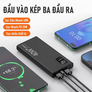 sạc dự phòng 50000mAh sạc nhanh PD hai chiều Màn hình kỹ thuật số LED Di động và mỏng nhẹ cục sạc dựng phòng