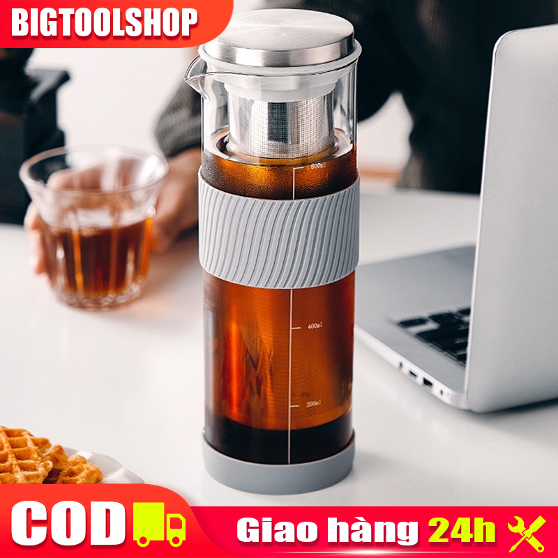 Bình Ủ Lạnh Cafe Cold Brew Dung Tích 800ml, phin pha coffee, Bình Ủ Trà, bình pha cold brew, Chất li