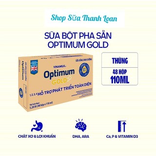 [HSD T2-2025] [Có Thẻ Tích Điểm] Thùng 48 Hộp Sữa Bột Pha Sẵn Optimum Gold 180ml.