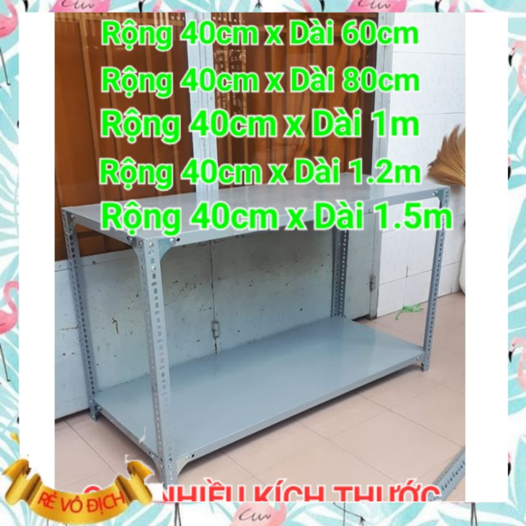 Kệ sắt 2 tầng V lỗ V3,V4 ( rộng 40cm x dài 60cm x cao 50cm ) Kệ sắt v lỗ,tủ v lỗ,kệ,giá đựng đồ v lỗ