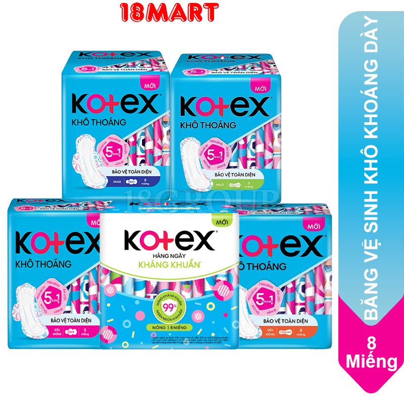 Băng Vệ Sinh Kotex Style Maxi Có Cánh / Không Cánh 8 Miếng