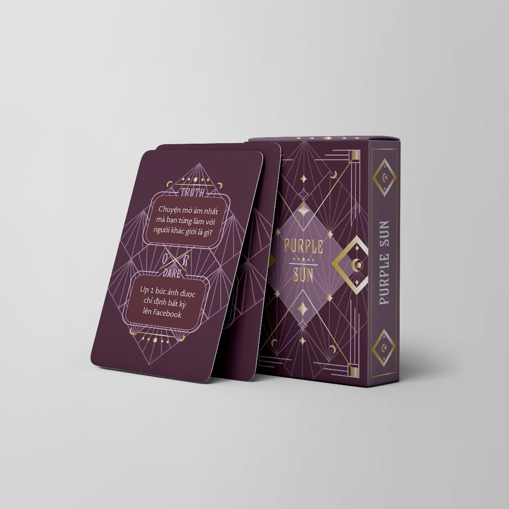 Bộ bài Thách Thật PURPLE SUN, thách hay thật gồm 50 lá, tăng phần thú vị trong các buổi tụ họp