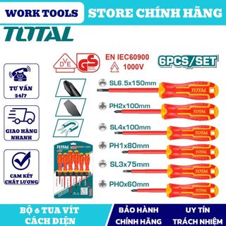 Đồ nghề total bộ 6 tua vít cách điện thtis566
