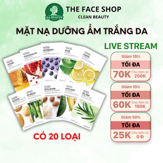 Mặt nạ giấy dưỡng ẩm trắng da cấp ẩm tốt Hàn Quốc The Face Shop Real Nature Face Mask 20g 20 Loại