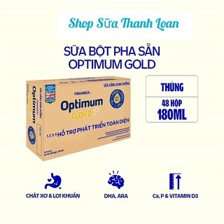 [HSD T2-2025] (Có Thẻ Tích Điểm) THÙNG 48 HỘP SỮA BỘT PHA SẴN OPTIMUM GOLD 110ML.