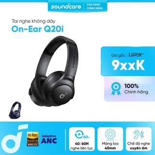 Tai nghe không dây chụp tai soundcore Q20i | Âm thanh Hi-res | Giảm ồn 90% | 60 giờ phát nhạc