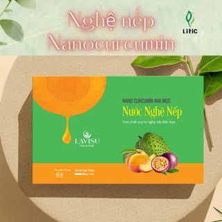 Nước nghệ nếp Nano Curcumin mai mực LAVISU hỗ trợ đau dạ dày viêm loét dạ dày tá tràng hộp 45 gói x 500mg