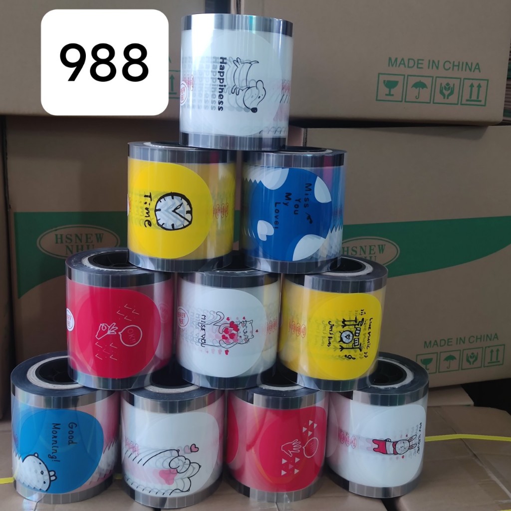 MÀNG ÉP LY 1 LÍT 988, màng dập cốc nhựa 1 lít, cuộn ép màng ly 800ml, 900ml, màng ép ly nhựa khổng l